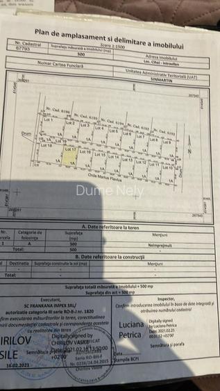 Vând teren intravilan în Cihei 500 mp front stradal 19 m cu PUD și PUZ - 4