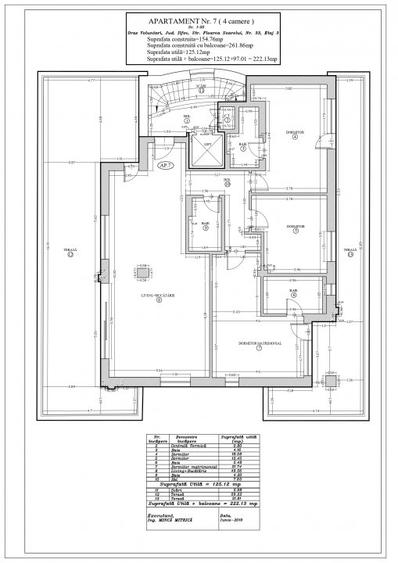 Penthouse 4 camere, 125 mp, 3 bai, terasa 97 mp, etaj 3/3, lift, singur pe etaj - 28