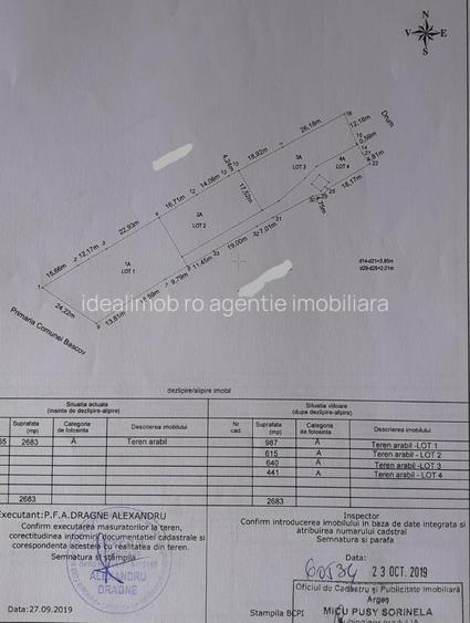 Teren intravilan S= 615 mp, Bascov - idealimob.ro - 2