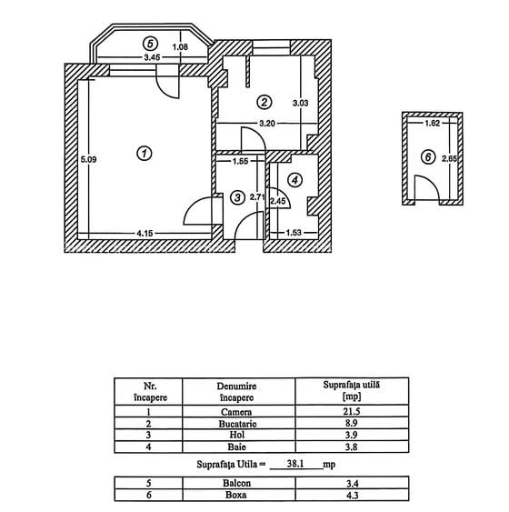 Km 5 Garsoniera Decomandata  41,5m² bloc 1994 Izolata Centrala Incadrata Vest - 10