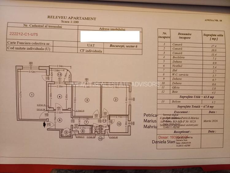 APARTAMENT 3 CAMERE | ETAJ 4 | - 6