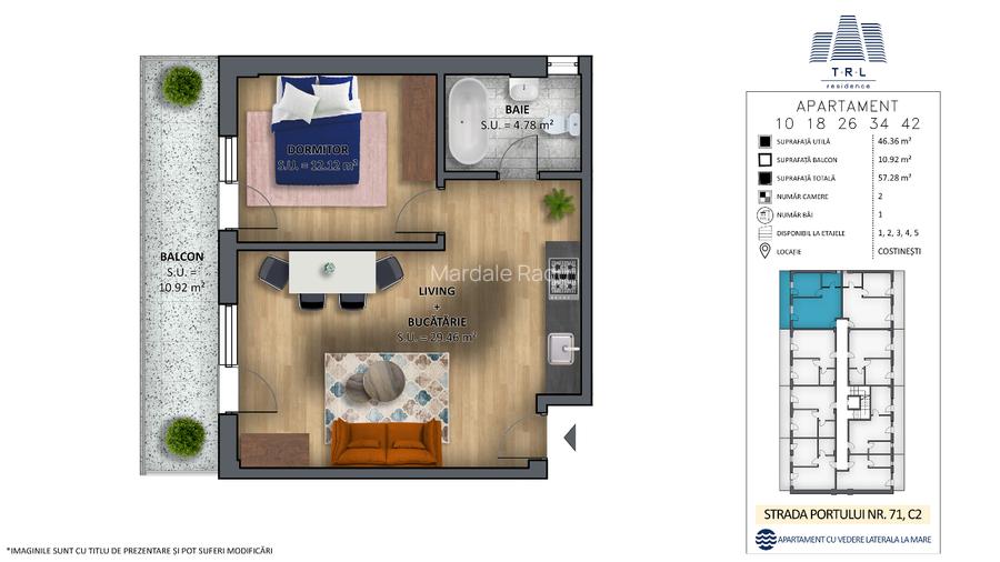 Apartamente/garsoniere de vanzare, prima linie la mare, Costinesti-Epava - 12