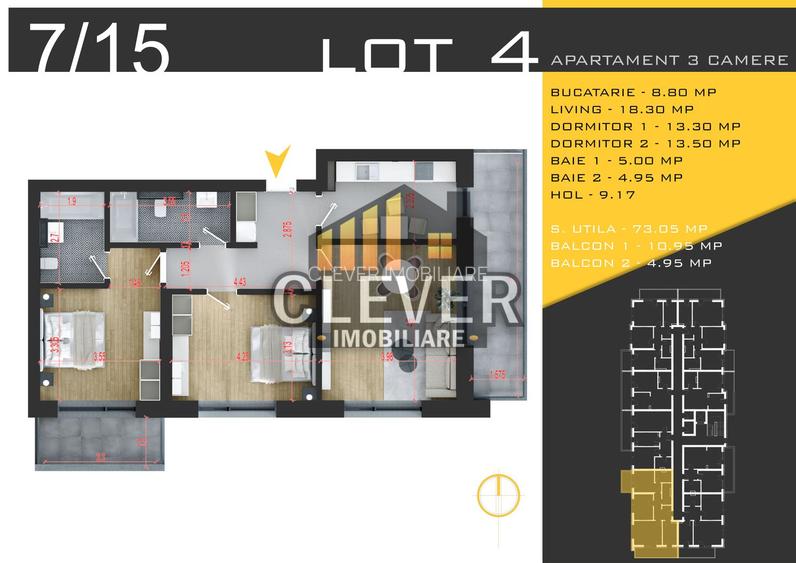 Apartament 3 camere-Metrou Teclu-Theodor Pallady-Sector 3 - 2