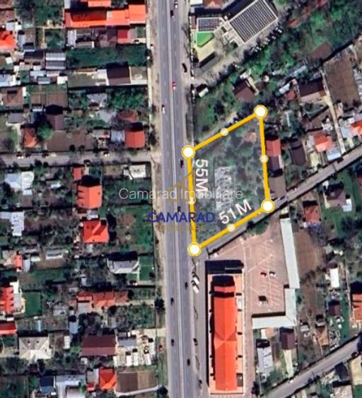Teren intravilan de vanzare- deschidere DN1 55m | 2541 mp | Saftica, Balotesti - 2
