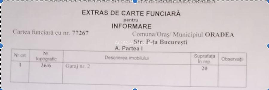 Garaj cu CF, 20 mp, Piata Bucuresti.  12 500 E (neg). Comision 0 - 4
