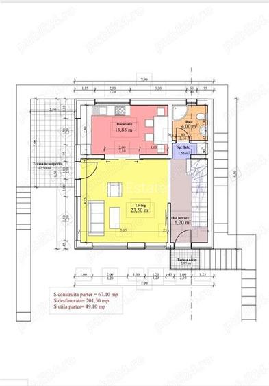 C.A.Rosetti  teren 451mp cu Autorizatie De Constructie pentru vila D+P+E 210mp - 7
