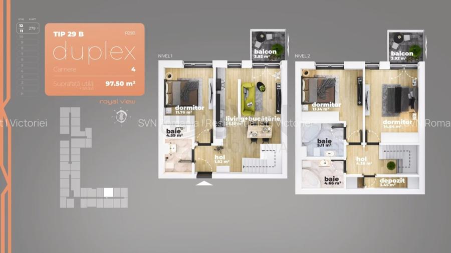 REA1016815 Duplex 4 camere I SUN ROYAL VIEW I Berceni - 10