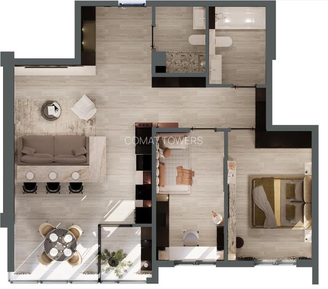 Apartament 3 Camere | 83 mp | Comat Towers | Pacurari | Dacia - 8