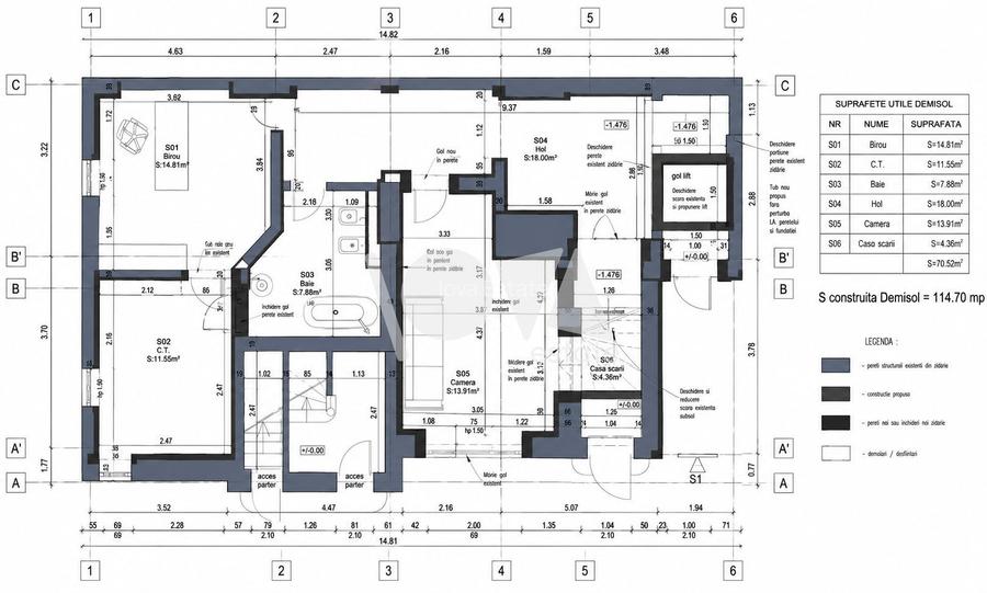 De închiriat Duplex 5 camere (parter + demisol) - vila Piata Romana - 19