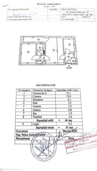 Apartament 2 camere, 51 mp, Dr Taberei, 7/8, Mobilat și utilat, RS1 - 11