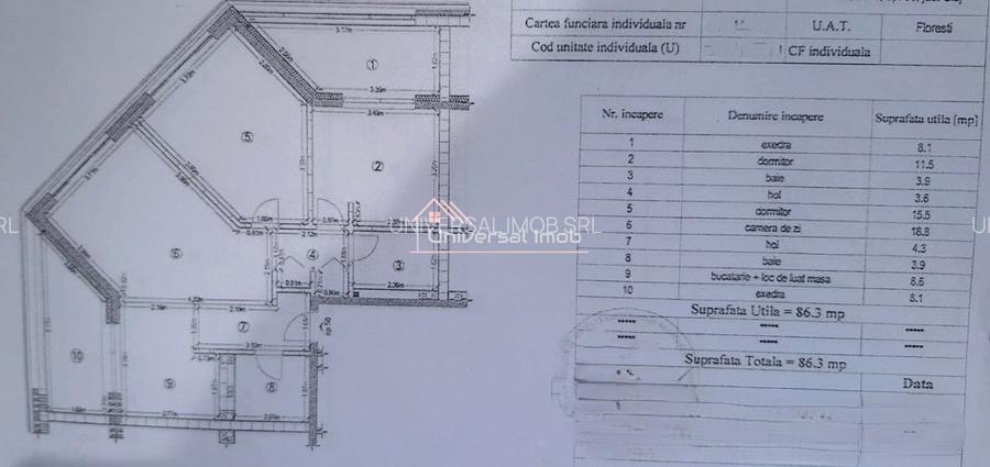 Apartament 3 camere, 86 mp. in Floresti, zona BMW - 14