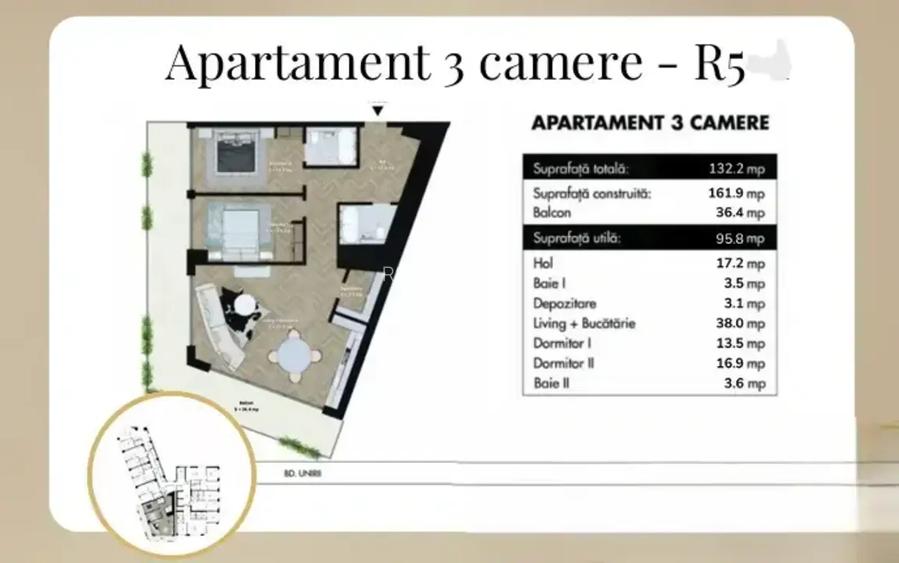 Unirii 3 camere premium sut 132,20 mp  | Finisaje top + smart home - 12