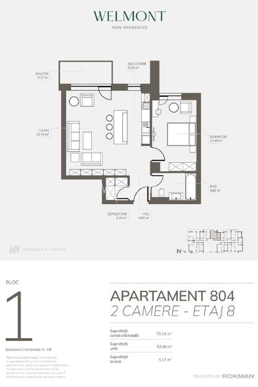 Dezvoltator, Apartament doua camere open space , Welmont/Rokman - 6