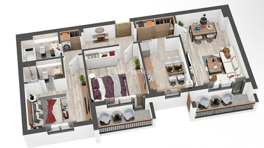 PROPRIETAR – Vand apartament 3 camere decomandat, 80 mp utili + 2 terase - 8