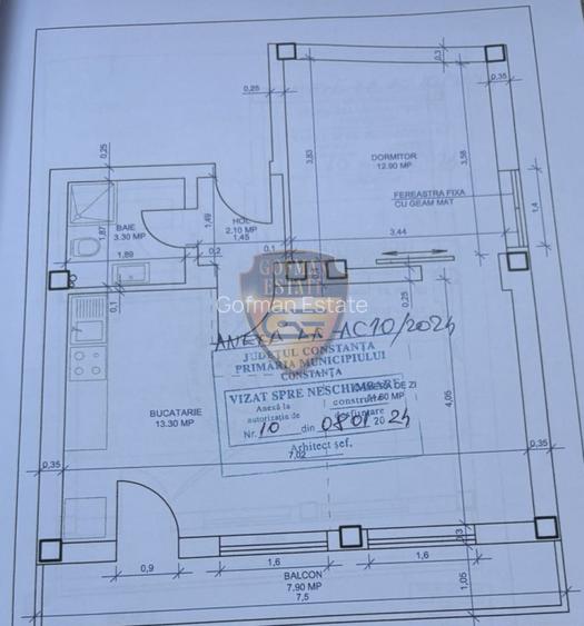 2 camere Casa de Cultura,et 2/2 54.1mp 7.9mp balcon centrala gaz Aer Conditionat - 8