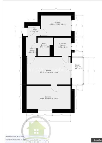 Sagului- Piata Doina | 3 Camere | 42 mp Utili. - 1