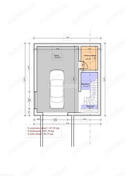 C.A.Rosetti  teren 451mp cu Autorizatie De Constructie pentru vila D+P+E 210mp - 6