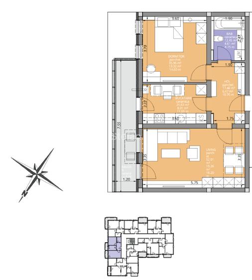 Apartament 2 camere Mobilat Utilat | incalzire podea | parcare inclusa - 16