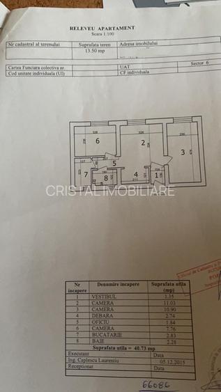 De vanzare apartament 3 camere metrou Gorjului, c/f 2 - 6