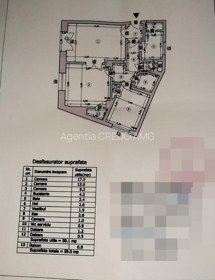Central Universitate –vanzare 3 camere – Str Doamnei - 9