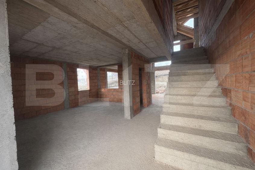 Casa premium semifinisata cu geam panoramic, garaj si teren 786mp - 4