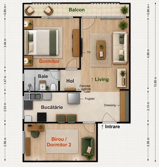 Apartament de 60 m2 utili renovabil| Parcul Central