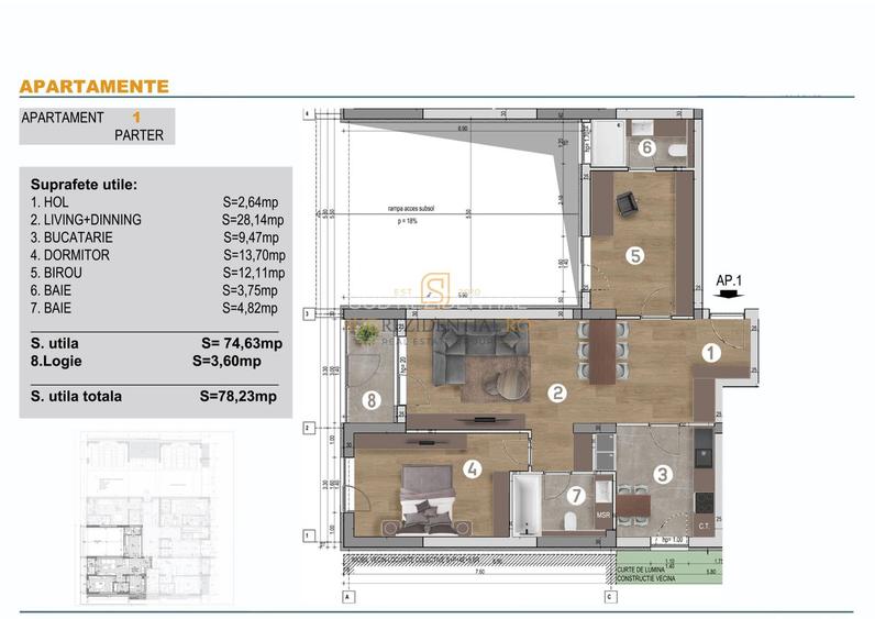Apartament nou, 3 camere, zona Bd. Brancoveanu,  Grand Arena, Sector 4 - 1