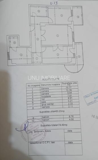 3 camere -Centru Gara- 77mp - etaj 1- liber - 160.000 euro - 2