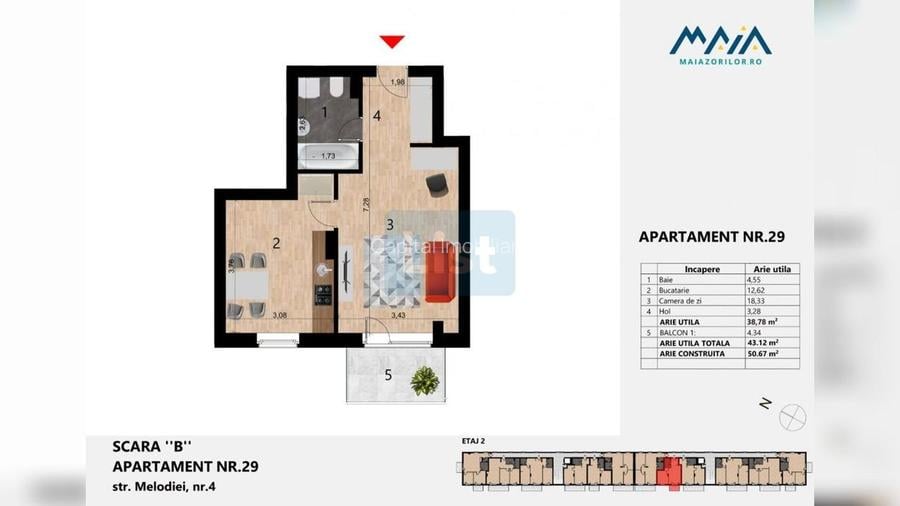 Comision 0!Vanzare apartament cu 1 camera in cartierul Zorilor - 2