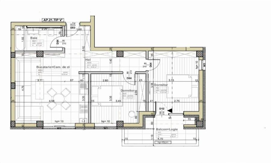Apartament 2 dormitoare, living cu bucatarie, TVA inclus - 2
