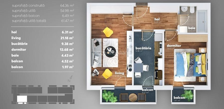 Grand Kristal - Apartament 2 camere , ideal investitie - 7