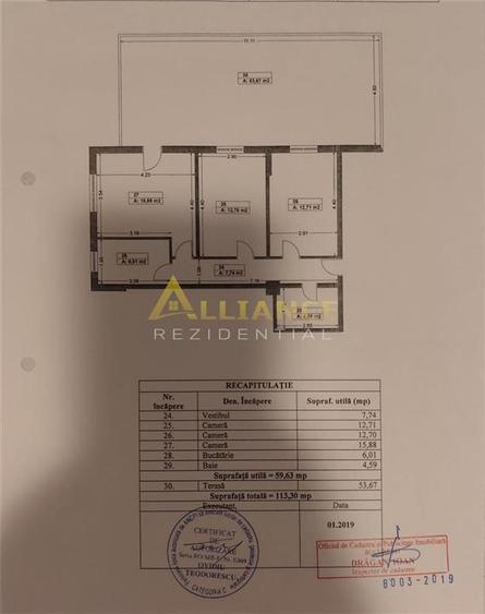 Luica Apartament 3 camere + terasa