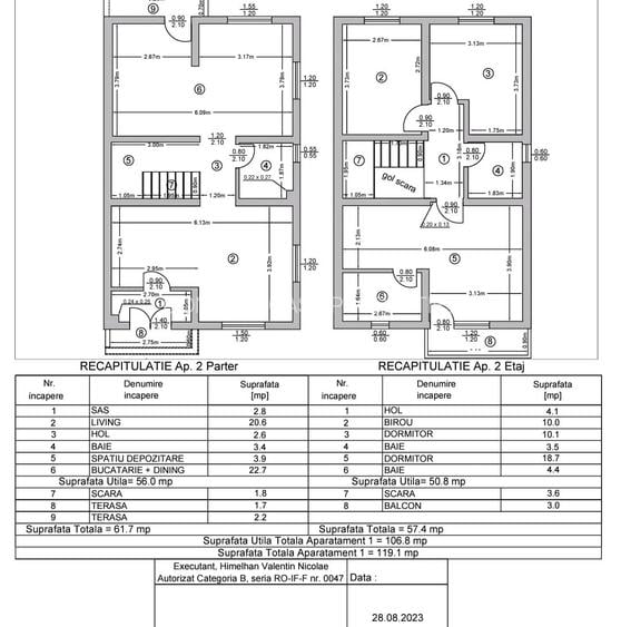 Berceni - Oituz - Duplex - P+1 - 200 mp teren - 4 camere -3 gr sanitare-centrala - 9