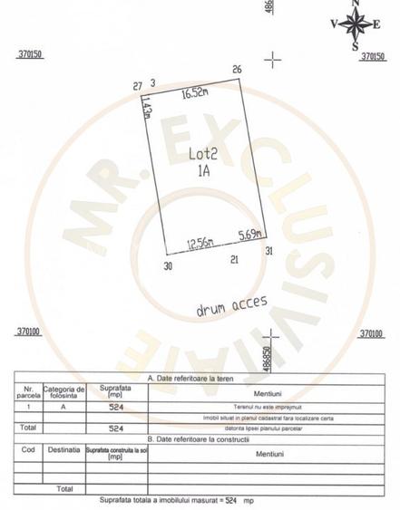 Teren 500 mp intravilan Smeura Stoenari - 4 loturi - 6