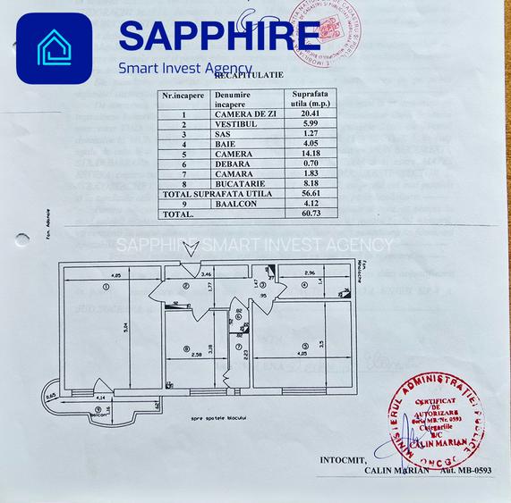 Apartament 2 camere zona 13 Septembrie, centrală proprie, loc parcare - 16