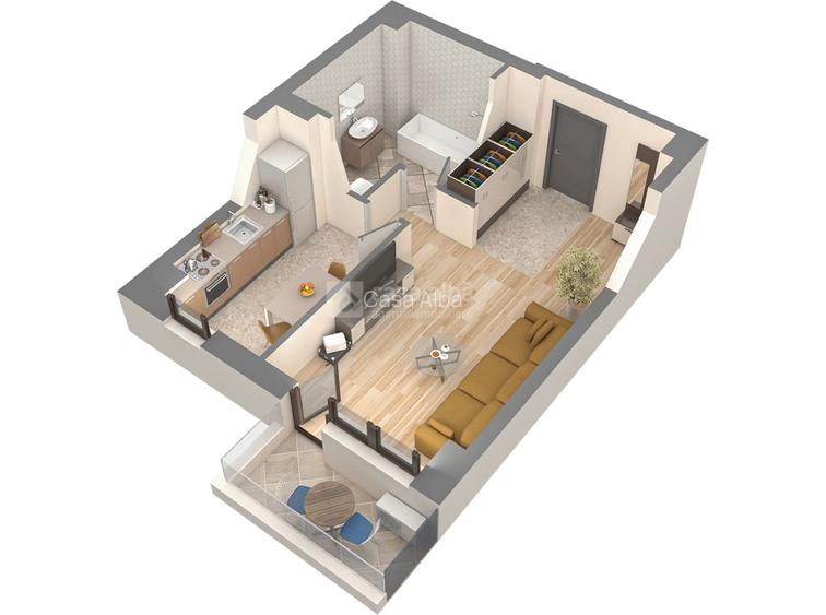 Apartament 1 camera, bloc nou, Podu Ros, intabulat! - 2