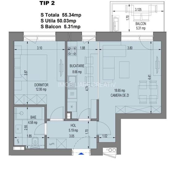 Apartament 2 camere de vanzare in zona Nord Nusco City - 9