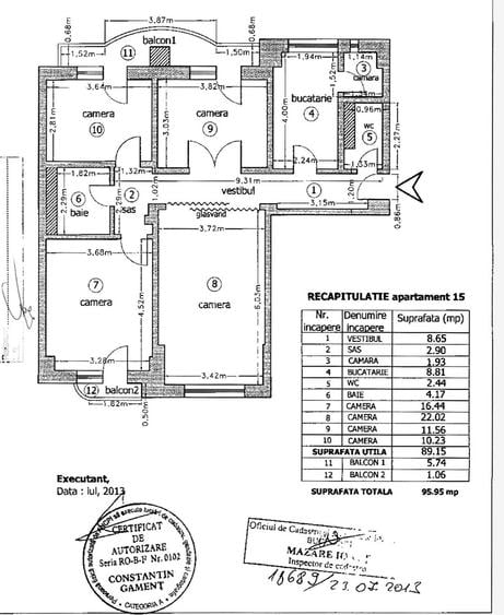 4 CAMERE 1991 5/7 UNIRII CASA POPORULUI MONOLIT CU VEDERE LA FANTANI MOBILAT - 20