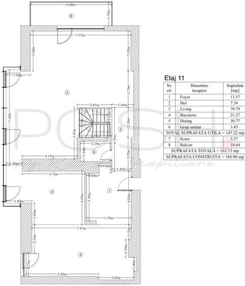 Duplex 310 mp, dining separat, One Herastrau Towers - 13