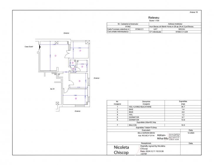 De vanzare/sc apartament 3 camere, in bloc nou, zona Mioritei - Bacau - 14