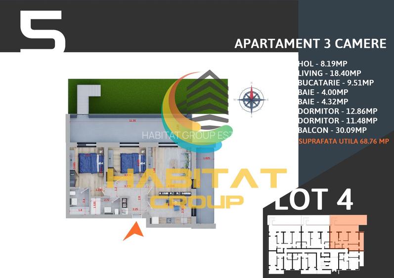 Titan 3 camere 69 mp + terase 30 mp + curte 83 mp ACTE GATA - 1