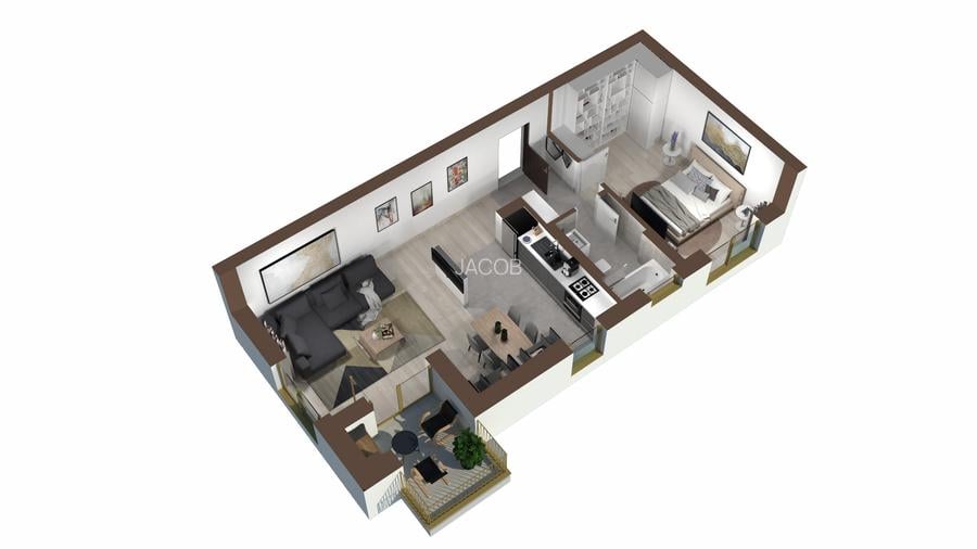 pachet complet in Alexandrescu5: Apartament 2 Camere + loc parcare + boxă - 1