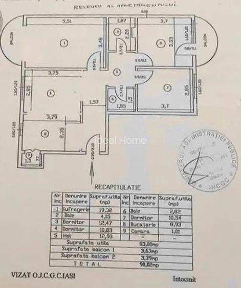Pacurari - 4 camere decomandat - etaj intermediar - 6