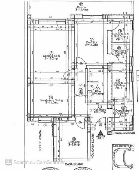 Apartament cu 3 camere, loc de parcare, la parter, in Giroc - 10