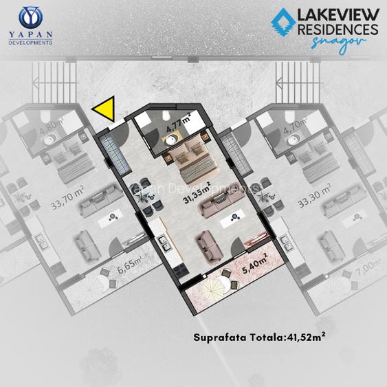 Garsonieră cu Balcon de Închiriat la Lakeview Residences Snagov - 11