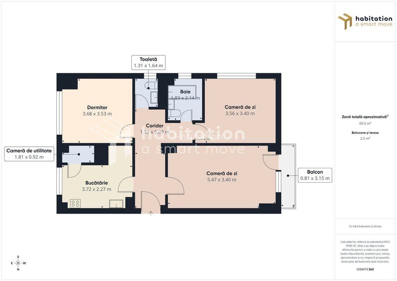 3 camere decomandat | Etaj 2 | Bloc 1990 | Zona Simion Bărnuțiu - 25