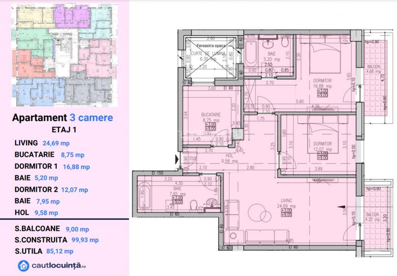 3 Camere | Hive Apartments | Apicultorilor| Sisesti | Baneasa| Parcare - 9