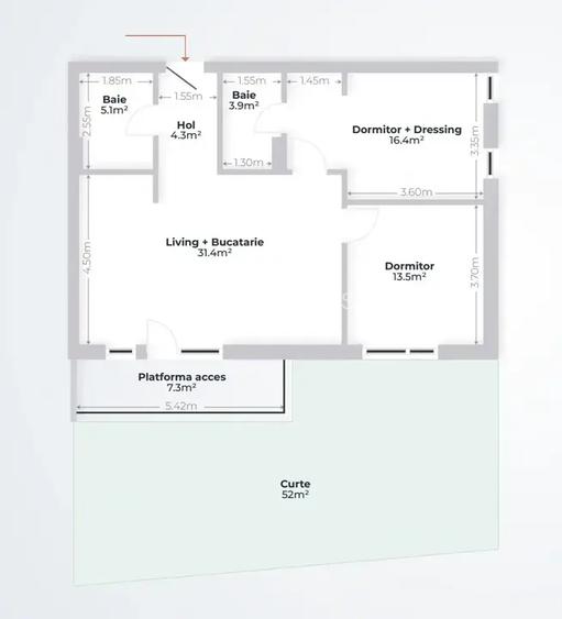 Apartament 3 camere cu gradina 52 mp | Pipera – Rond OMV | 0% comision - 5