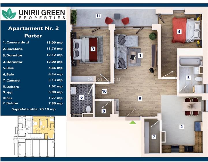 Apartamente cu 3 camere direct de la dezvoltator  - 6