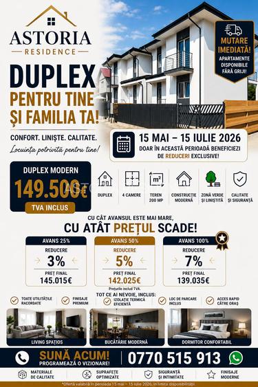 Capat CUG  Duplex 4 camere decomandate  2 bai INTABULAT - 2